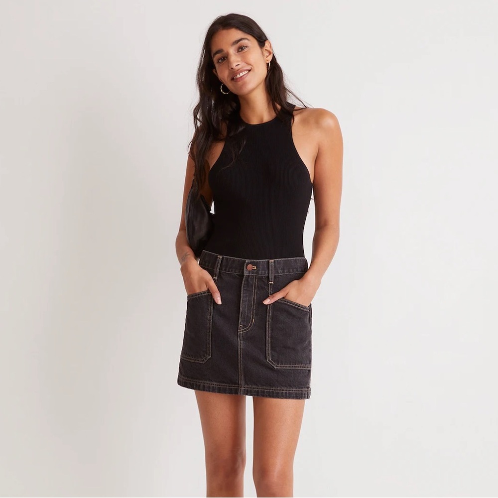 Madewell denim mini skirt